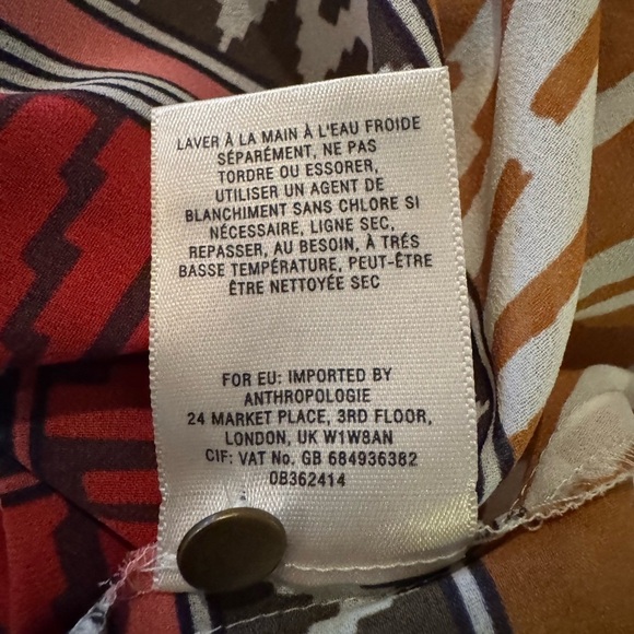 Maeve Anthropologie Ikat Rohana Aztec Popover Blouse Sz 2 Aztec Boho Relaxed Fit - Picture 4 of 10